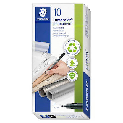Artikelbild für STAEDTLER Lumocolor Folienstifte schwarz 0,6 mm permanent, 10 St., Artikelnummer 147801