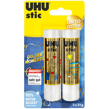 Artikelbild für UHU stic GOLDEN MOMENTS Klebestifte 21,0 g, 2 St., Artikelnummer 921128