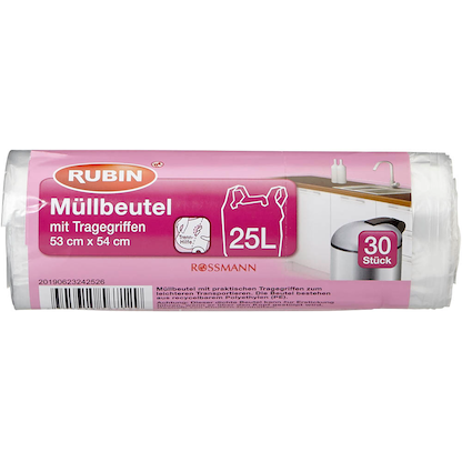 Artikelbild 2 für RUBIN Müllbeutel 25,0 l transparent, 30 St., Artikelnummer 213027