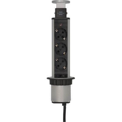 Artikelbild 5 für brennenstuhl Tower Power 3-fach Tischsteckdose 2,0 m silber, Artikelnummer 399016