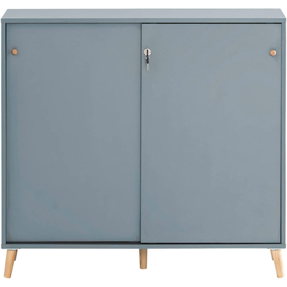 Artikelbild 4 für MÖBELPARTNER Schiebetürenschrank 500, 701789 blaugrau 1 Fachboden 100,1 x 41,0 x 92,6 cm, Artikelnummer 823874