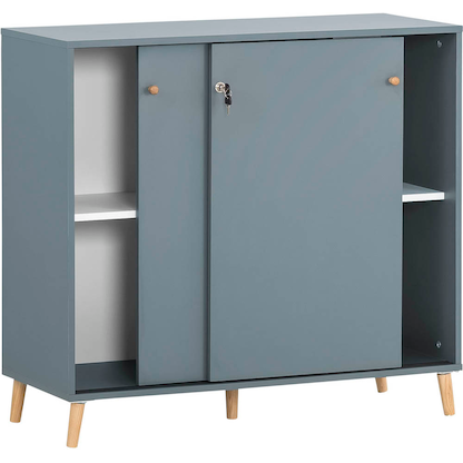 Artikelbild 5 für MÖBELPARTNER Schiebetürenschrank 500, 701789 blaugrau 1 Fachboden 100,1 x 41,0 x 92,6 cm, Artikelnummer 823874