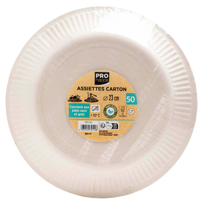 Artikelbild für PROnappe Pappteller weiß 23,0 x 23,0 cm, 50 St., Artikelnummer 344998