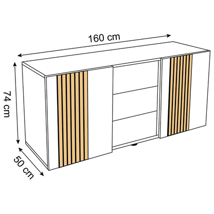Artikelbild 2 für Kerkmann Sideboard Oxford, 13005036 weiß 160,0 x 50,0 x 74,0 cm, 1 St., Artikelnummer 802779