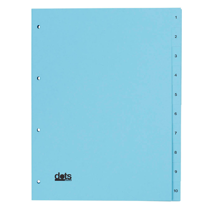 Artikelbild für dots Ordnerregister DIN A4 Vollformat 1-10 blau 10-teilig, 5 Satz, Artikelnummer 293738