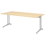 Artikelbild 1 für HAMMERBACHER Altus Schreibtisch ahorn rechteckig, C-Fuß-Gestell silber 200,0 x 100,0 cm, Artikelnummer 629651