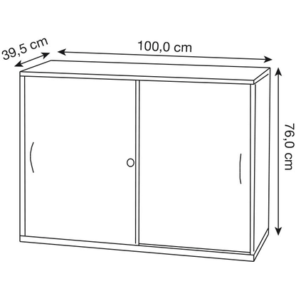 Artikelbild 2 für MÖBELPARTNER Schiebetürenschrank Work, 701343 lichtgrau 1 Fachboden 100,0 x 39,5 x 76,0 cm, Artikelnummer 357574