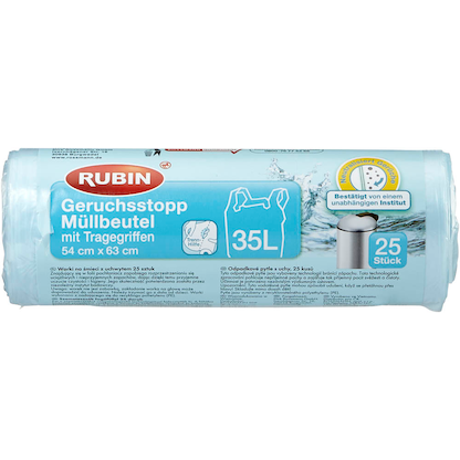 Artikelbild 2 für RUBIN Müllbeutel Geruchsstopp 35,0 l blau, 25 St., Artikelnummer 213054