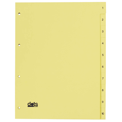 Artikelbild für dots Ordnerregister DIN A4 Vollformat 1-10 gelb 10-teilig, 5 Satz, Artikelnummer 293795