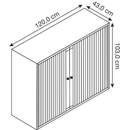 Artikelbild 2 für BISLEY Cito Rollladenschrank verkehrsweiß 2 Fachböden 120,0 x 43,0 x 103,0 cm, Artikelnummer 272233