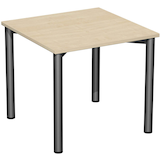 Artikelbild 1 für geramöbel Flex Schreibtisch ahorn, anthrazit quadratisch, 4-Fuß-Gestell grau 80,0 x 80,0 cm, Artikelnummer 880536