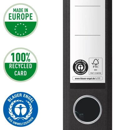 Artikelbild 6 für VON LEITZ Ordner schwarz mamoriert Karton 5,0 cm DIN A4, 1 St., Artikelnummer 635676