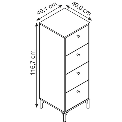 Artikelbild 2 für MÖBELPARTNER Kommode Smash, 156495 apricot 40,1 x 40,0 x 116,7 cm, 1 St., Artikelnummer 255028