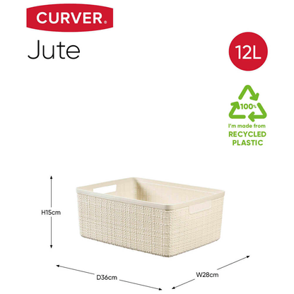Artikelbild 6 für curver JUTE RECYCLING Aufbewahrungskörbe-Set weiß, 3 St., Artikelnummer 744708