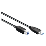 Artikelbild 1 für goobay USB 3.0 A/USB 3.0 B Kabel 1,8 m schwarz, 1 St., Artikelnummer 502690