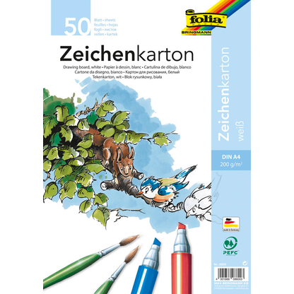 Artikelbild für folia Zeichenkarton DIN A4 200 g/qm, 50 Blatt, 50 Blatt, Artikelnummer 479152