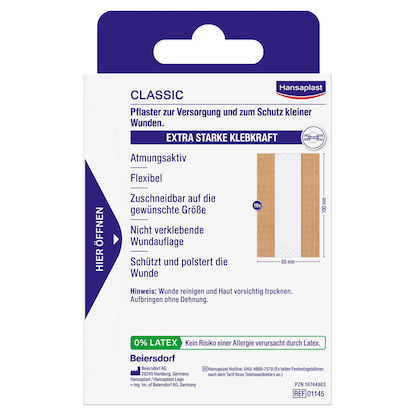 Artikelbild 2 für Hansaplast Pflaster CLASSIC 4809183005 beige 6,0 x 10,0 cm, 10 St., Artikelnummer 479731