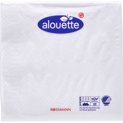 Artikelbild für alouette Servietten weiß 3-lagig 25,0 x 25,0 cm, 20 St., Artikelnummer 432887