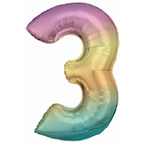 Artikelbild 1 für amscan® Folienballon Zahl 3 regenbogen, 1 St., Artikelnummer 222139