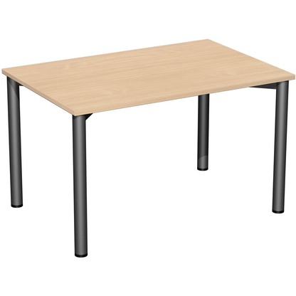 Artikelbild für geramöbel Flex Schreibtisch buche, anthrazit rechteckig, 4-Fuß-Gestell grau 120,0 x 80,0 cm, Artikelnummer 880190