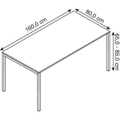 Artikelbild 2 für BISLEY Cito höhenverstellbarer Schreibtisch grauweiß, silber rechteckig, 4-Fuß-Gestell silber 160,0 x 80,0 cm, Artikelnummer 257100