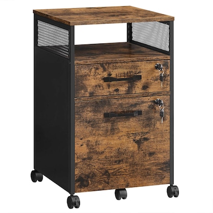 Artikelbild für VASAGLE Rollcontainer braun, schwarz 2 Auszüge 42,0 x 44,0 x 69,0 cm, Artikelnummer 289859