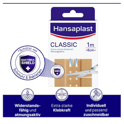 Artikelbild 4 für Hansaplast Pflaster CLASSIC 4809183005 beige 6,0 x 10,0 cm, 10 St., Artikelnummer 479731