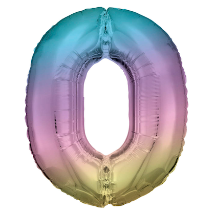 Artikelbild für amscan® Folienballon Zahl 0 regenbogen, 1 St., Artikelnummer 222147