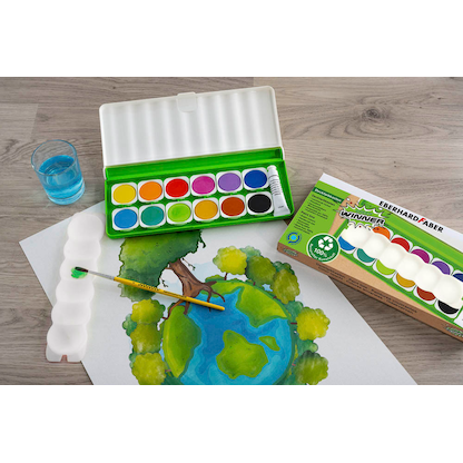 Artikelbild 3 für EBERHARD FABER Green Winner Wasserfarbkasten 12 Farben, Artikelnummer 708954