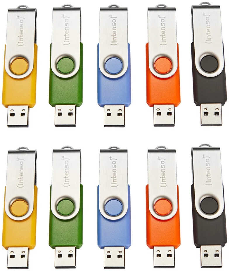 Intenso USB-Sticks Basic Line blau, gelb, grün, orange, schwarz 16 GB ...