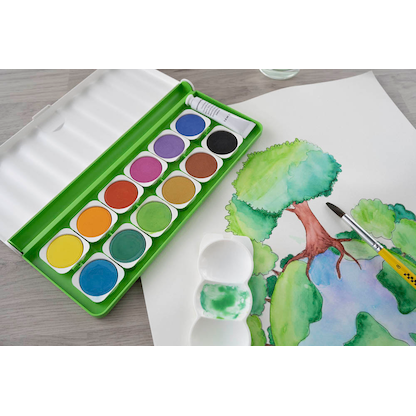 Artikelbild 4 für EBERHARD FABER Green Winner Wasserfarbkasten 12 Farben, Artikelnummer 708954