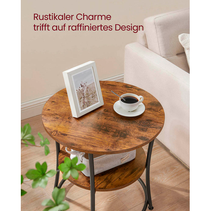 Artikelbild 6 für VASAGLE Beistelltisch rund Spanplatte braun 55,0 x 55,0 x 55,0 cm, 1 St., Artikelnummer 291999