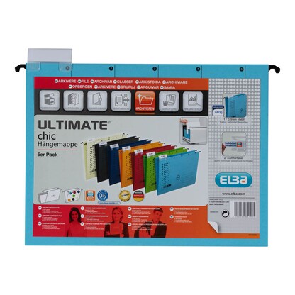 Artikelbild 4 für ELBA Hängemappen chic ULTIMATE blau, 5 St., Artikelnummer 602052