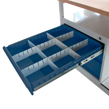 Artikelbild 2 für ADB Werkbank Eko lichtgrau, anthrazitgrau 3 Schubladen 130,0 x 60,0 x 85,0 cm, Artikelnummer 204766