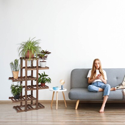 Artikelbild 6 für relaxdays Blumenregal Holz dunkelbraun rechteckig 81,0 x 125,0 cm, 1 St., Artikelnummer 451494