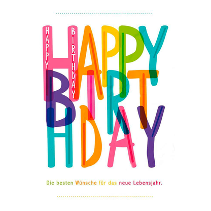 Artikelbild 2 für LUMA Geburtstagskarte Schrift bunt LU1987 DIN B6, 1 St., Artikelnummer 559441