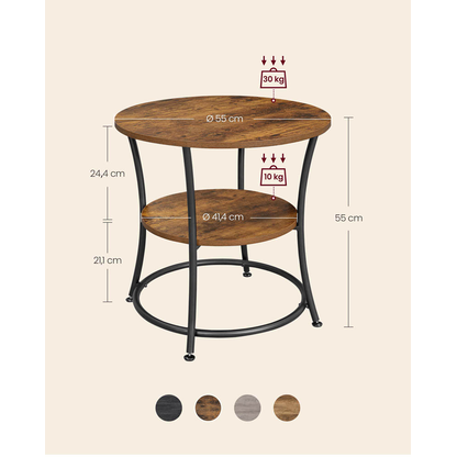 Artikelbild 5 für VASAGLE Beistelltisch rund Spanplatte braun 55,0 x 55,0 x 55,0 cm, 1 St., Artikelnummer 291999