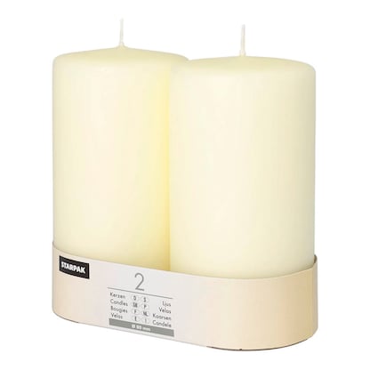 Artikelbild für STARPAK Stumpenkerze elfenbein, 2 St., Artikelnummer 683092