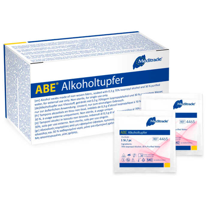 Artikelbild für Meditrade® Alkoholtupfer ABE® 4465 weiß, 100 St., Artikelnummer 562849