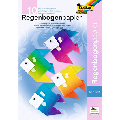 Artikelbild für folia Tonpapier Regenbogen farbsortiert 100 g/qm 10 St., Artikelnummer 962151