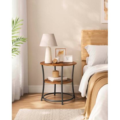 Artikelbild 3 für VASAGLE Beistelltisch rund Spanplatte braun 55,0 x 55,0 x 55,0 cm, 1 St., Artikelnummer 291999