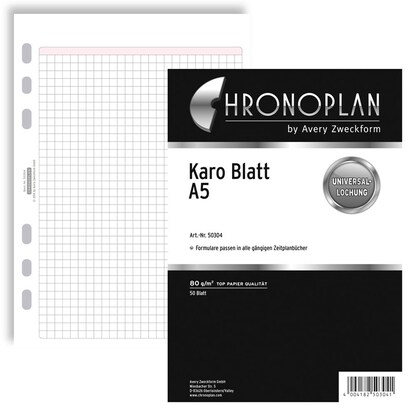 Artikelbild für CHRONOPLAN Ringbuch-Ergänzungsblätter kariert A5, 50 Blatt, Artikelnummer 362616