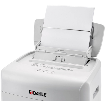Artikelbild 10 für AKTION: DAHLE ShredMATIC 90 Aktenvernichter mit Partikelschnitt P-4, 4 x 12 mm, bis 90 Blatt, lichtgrau, Artikelnummer 534101