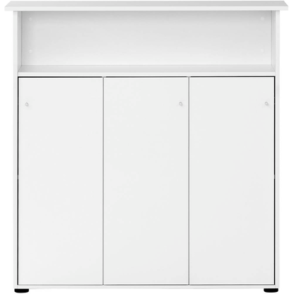 Artikelbild für MÖBELPARTNER Empfangstheke 400 3 Türen und Fachböden, weiß 107,0 x 44,0 x 110,5 cm, Artikelnummer 824013