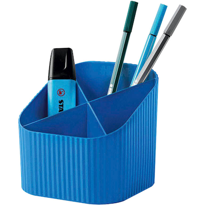 Artikelbild für HAN Stiftehalter Re-X-LOOP blau 100% Recyclingmaterial 4 Fächer 11,1 x 12,1 x 10,6 cm, Artikelnummer 440451