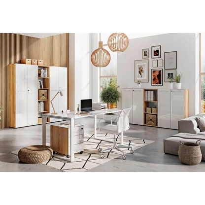 Artikelbild 6 für GERMANIA Monteria Schreibtisch weiß rechteckig, Kufen-Gestell weiß 160,0 x 80,0 cm, Artikelnummer 121414