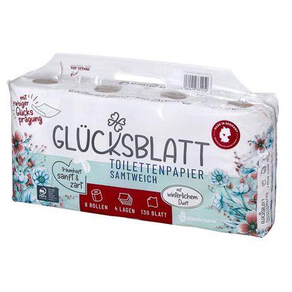 Artikelbild 4 für GLÜCKSBLATT Toilettenpapier samtweich 4-lagig, 8 Rollen, Artikelnummer 671759