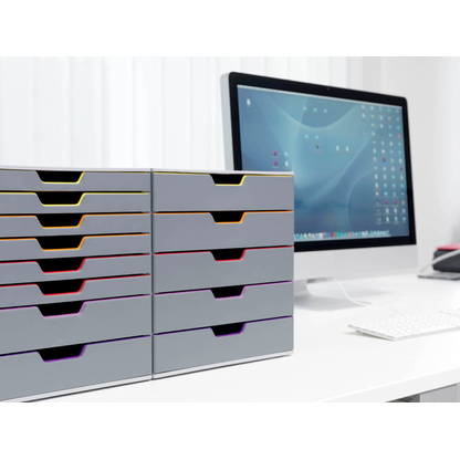 Artikelbild 13 für DURABLE Schubladenbox VARICOLOR® dunkelgrau mit bunten Farblinien 760527, DIN A4 mit 5 Schubladen, 1 St., Artikelnummer 113985