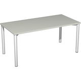 Artikelbild 1 für geramöbel Flex Schreibtisch weiß, silber rechteckig, 4-Fuß-Gestell silber 160,0 x 80,0 cm, Artikelnummer 882062