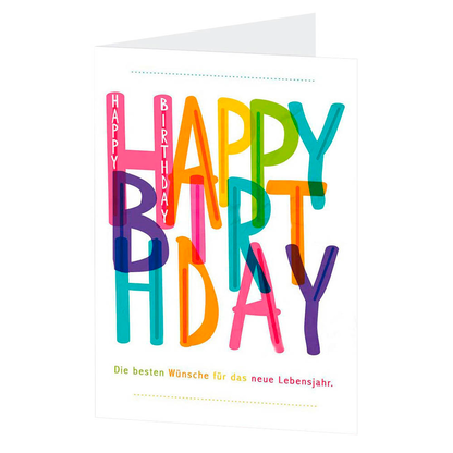 Artikelbild für LUMA Geburtstagskarte Schrift bunt LU1987 DIN B6, 1 St., Artikelnummer 559441